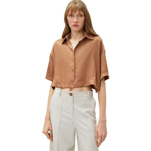 Koton Women's Crop Short Sleeve Shirt
